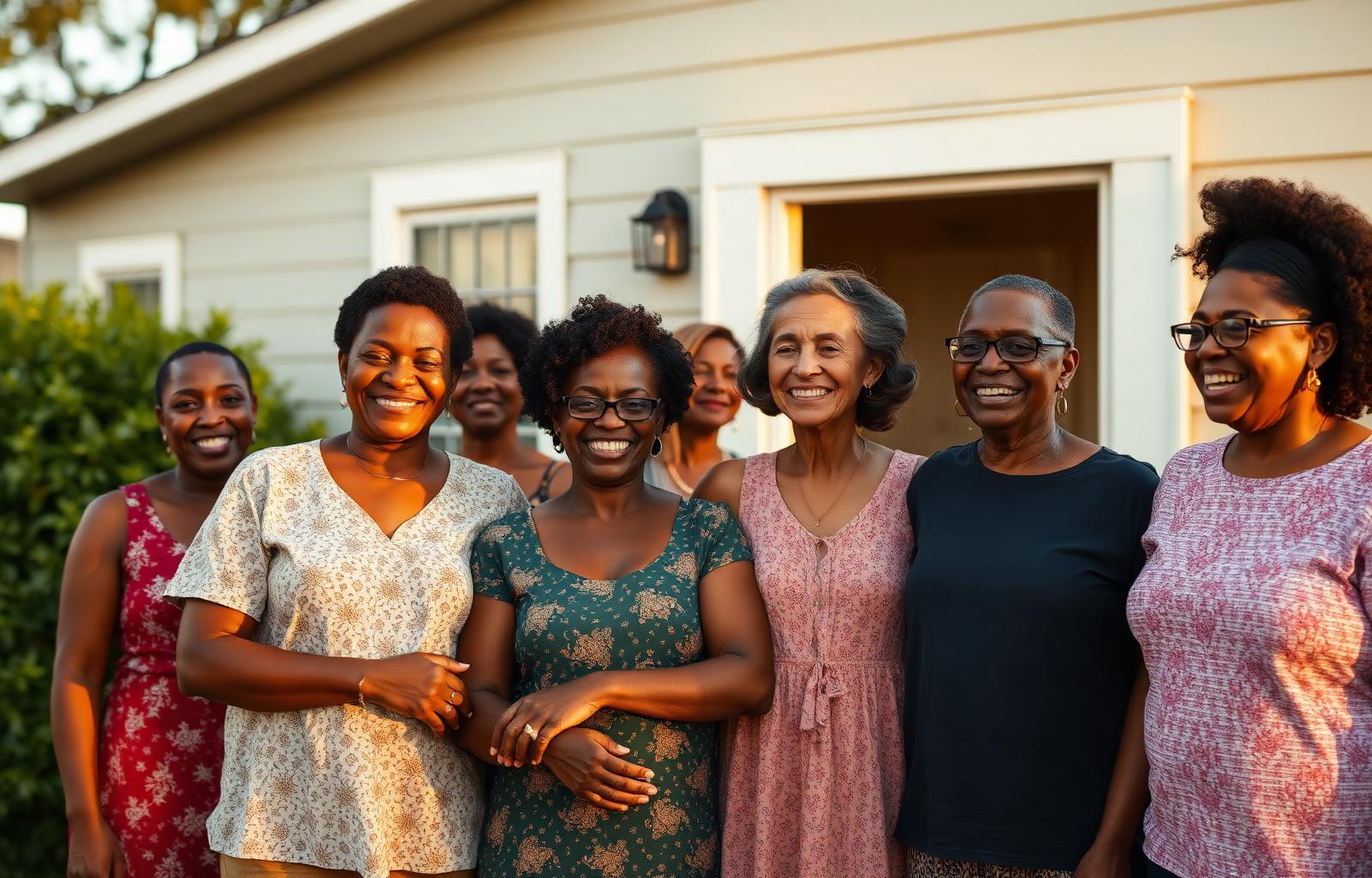 Neighbors gathered together in community